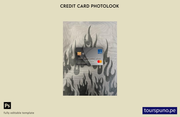 listo para imprimir plantilla frontal de aspecto fotográfico de Mastercard d 147